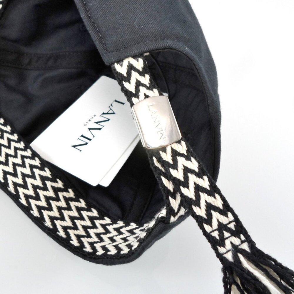 NWT$360 LANVIN Curb Woven Logo Cotton Baseball Cap 60 Medium - Picture 6 of 11